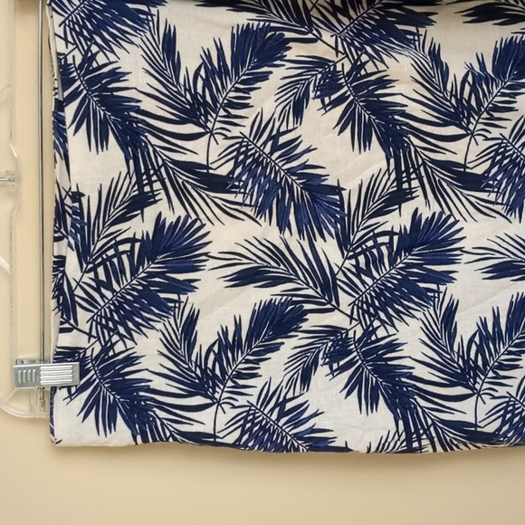 Small Linen Blend Panama Jack Tropical Palm Skirt Blue Skirt - Picture 5 of 11